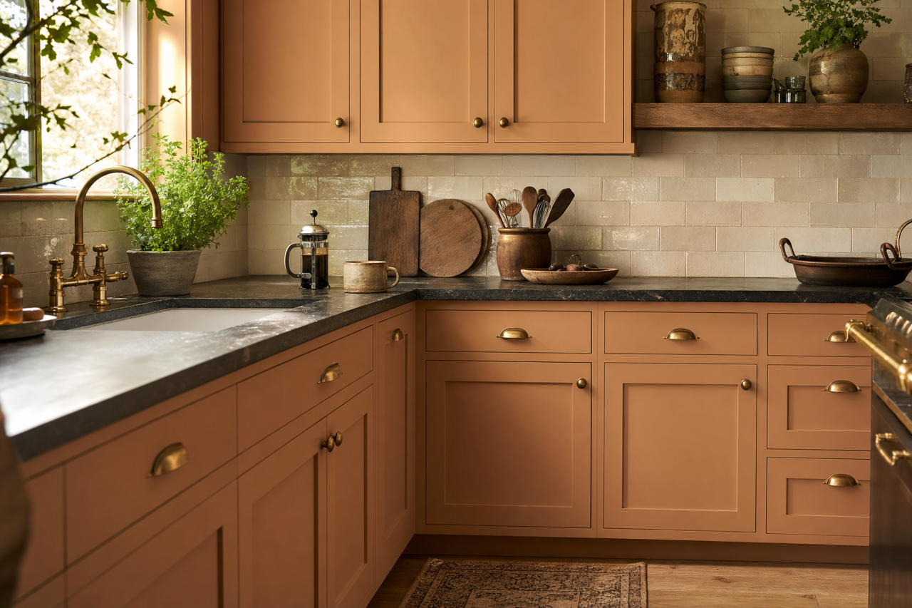 Mesa Tumbleweed by Valspar on cabinets