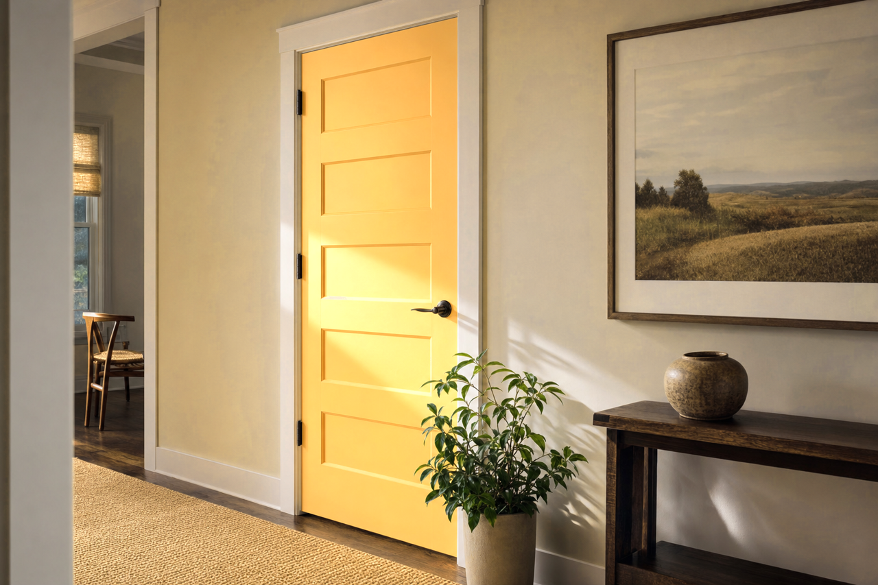 Bask in the Glow by Valspar on interior-doors