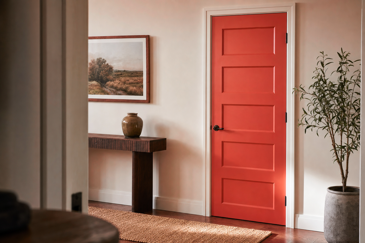Claret by Benjamin Moore on interior-doors