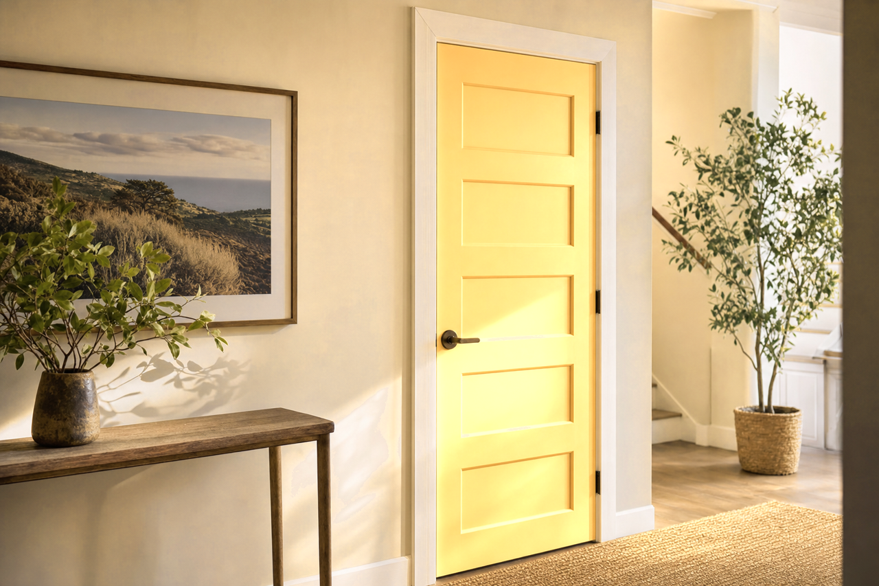Butterscotch Cream by Valspar on interior-doors