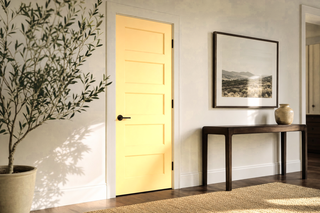Spun Honey by Valspar on interior-doors