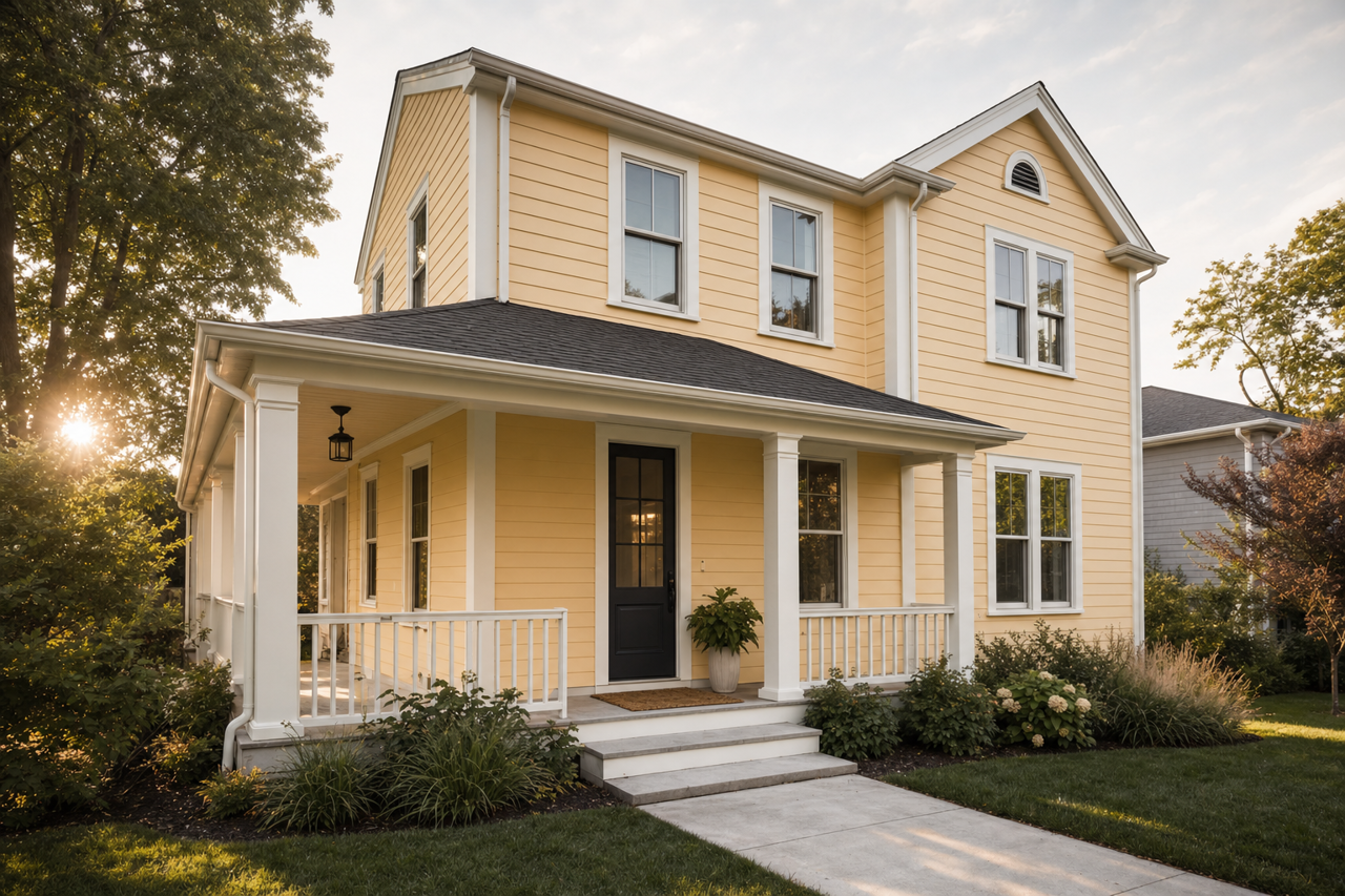 Lemon Sorbet by Valspar on exterior