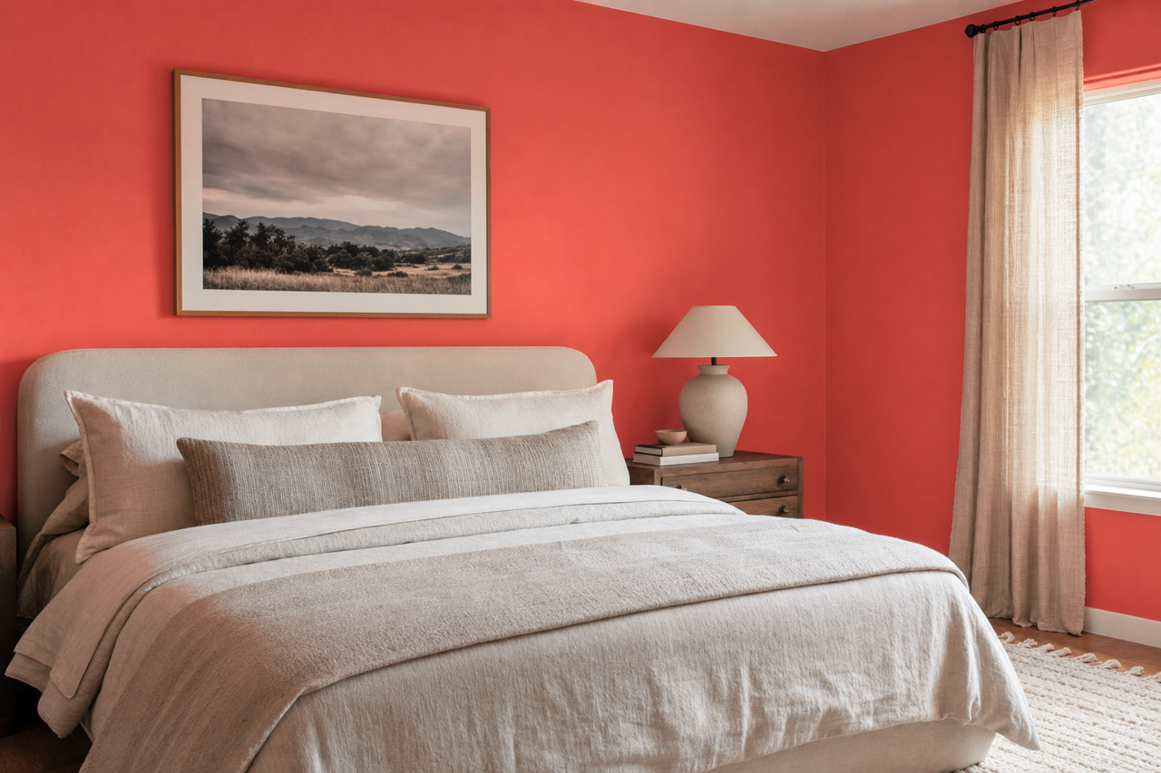 Raspberry by Benjamin Moore on interiors