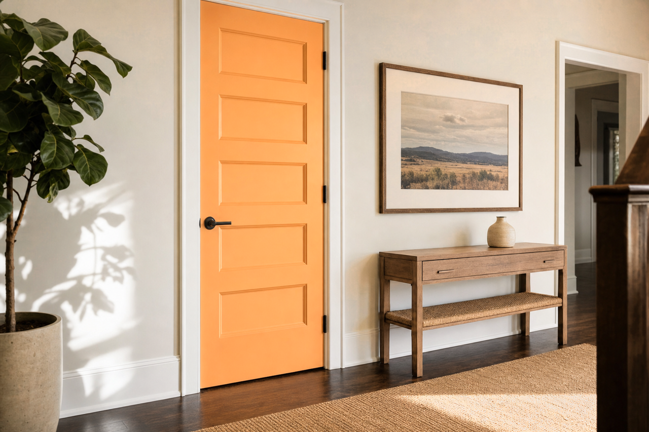 Butterscotch Sundae by Valspar on interior-doors