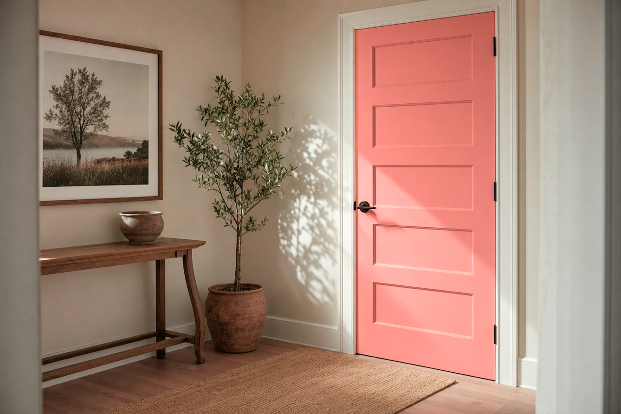 Hydrangea by Benjamin Moore on interior-doors