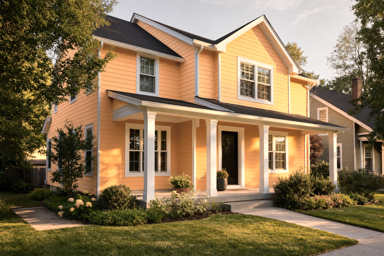 Honey Tea by Valspar on exterior