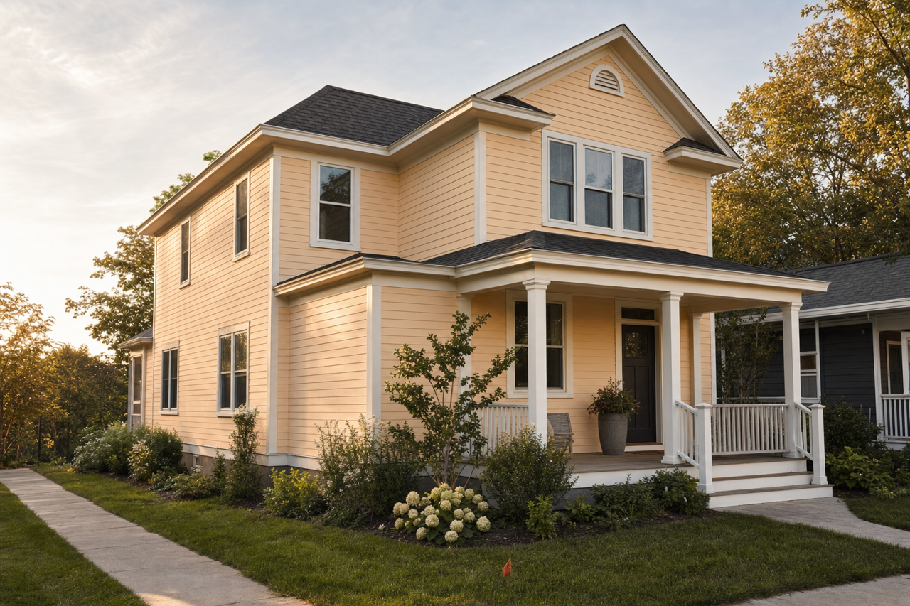 Almond Whip by Valspar on exterior