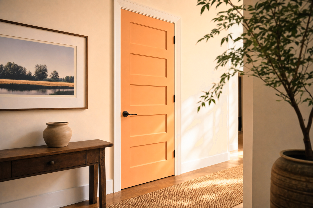 Tomato Bisque by Valspar on interior-doors
