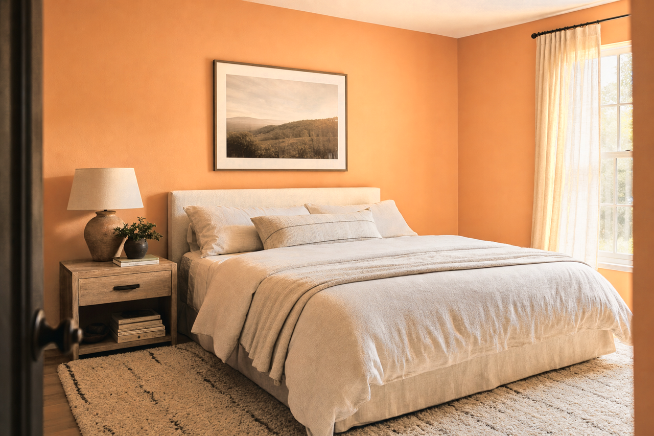 Tomato Bisque by Valspar on interiors