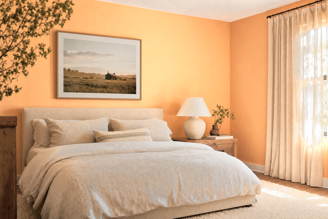Orange Taffy by Valspar on interiors
