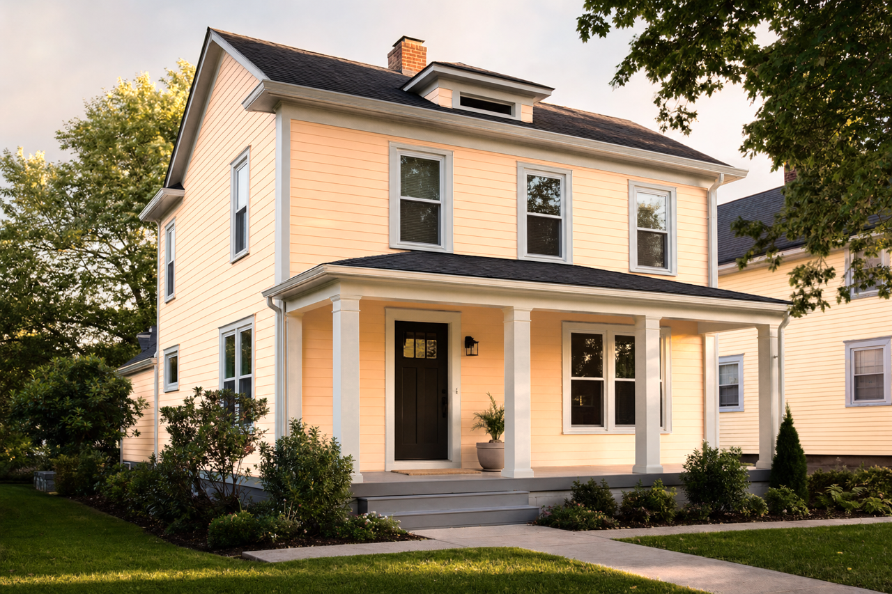 New Peach by Valspar on exterior