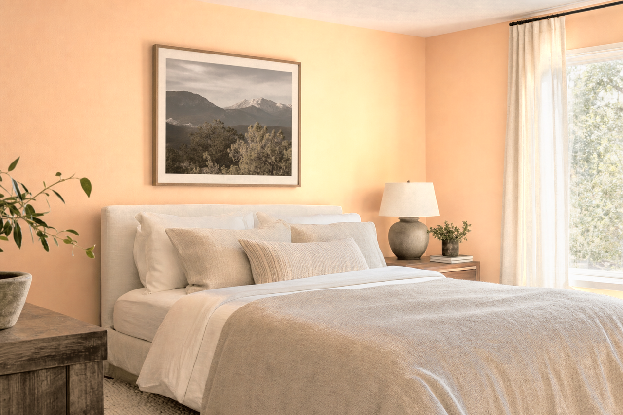 New Peach by Valspar on interiors