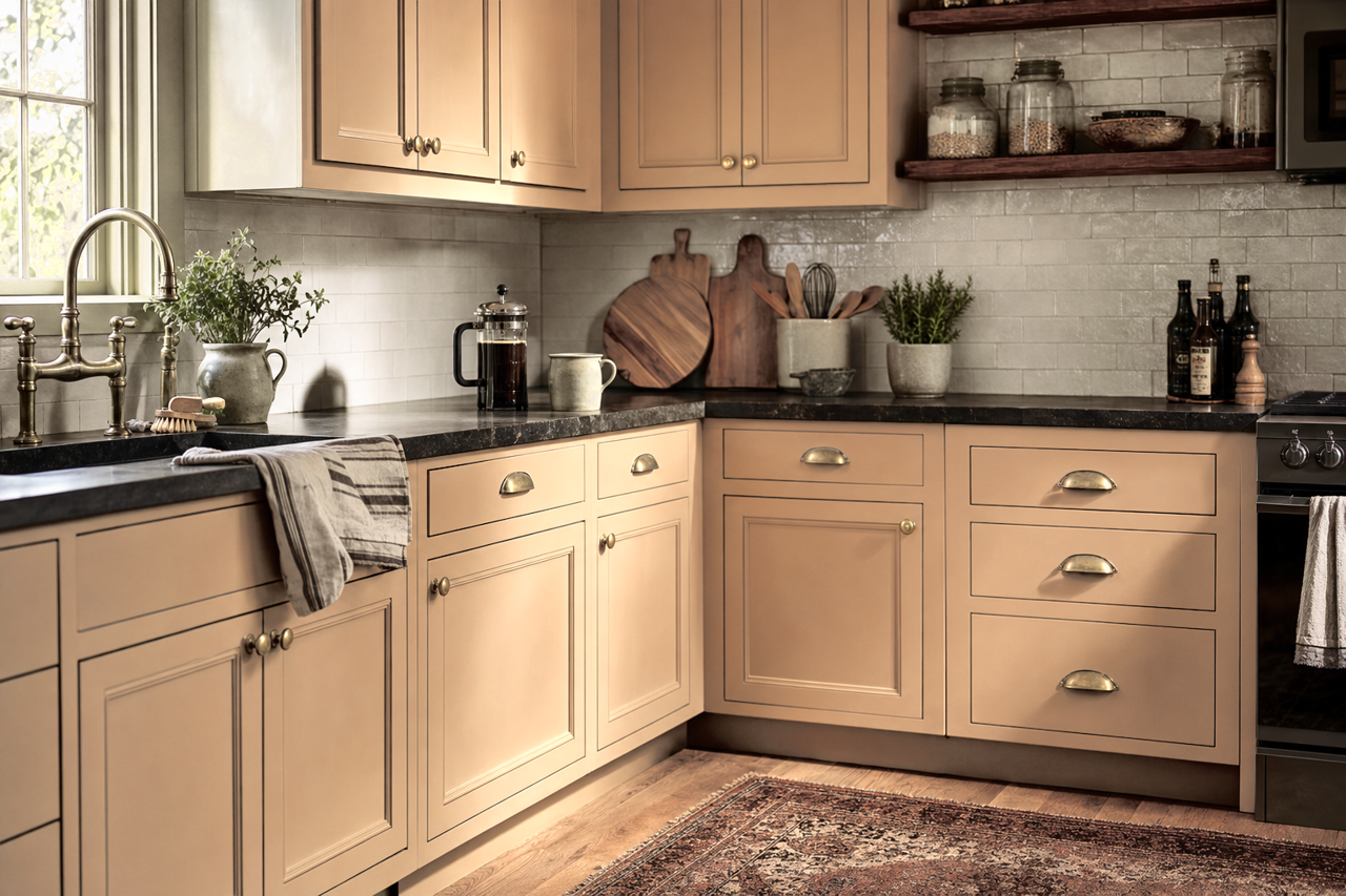 Maple Leaf by Valspar on cabinets