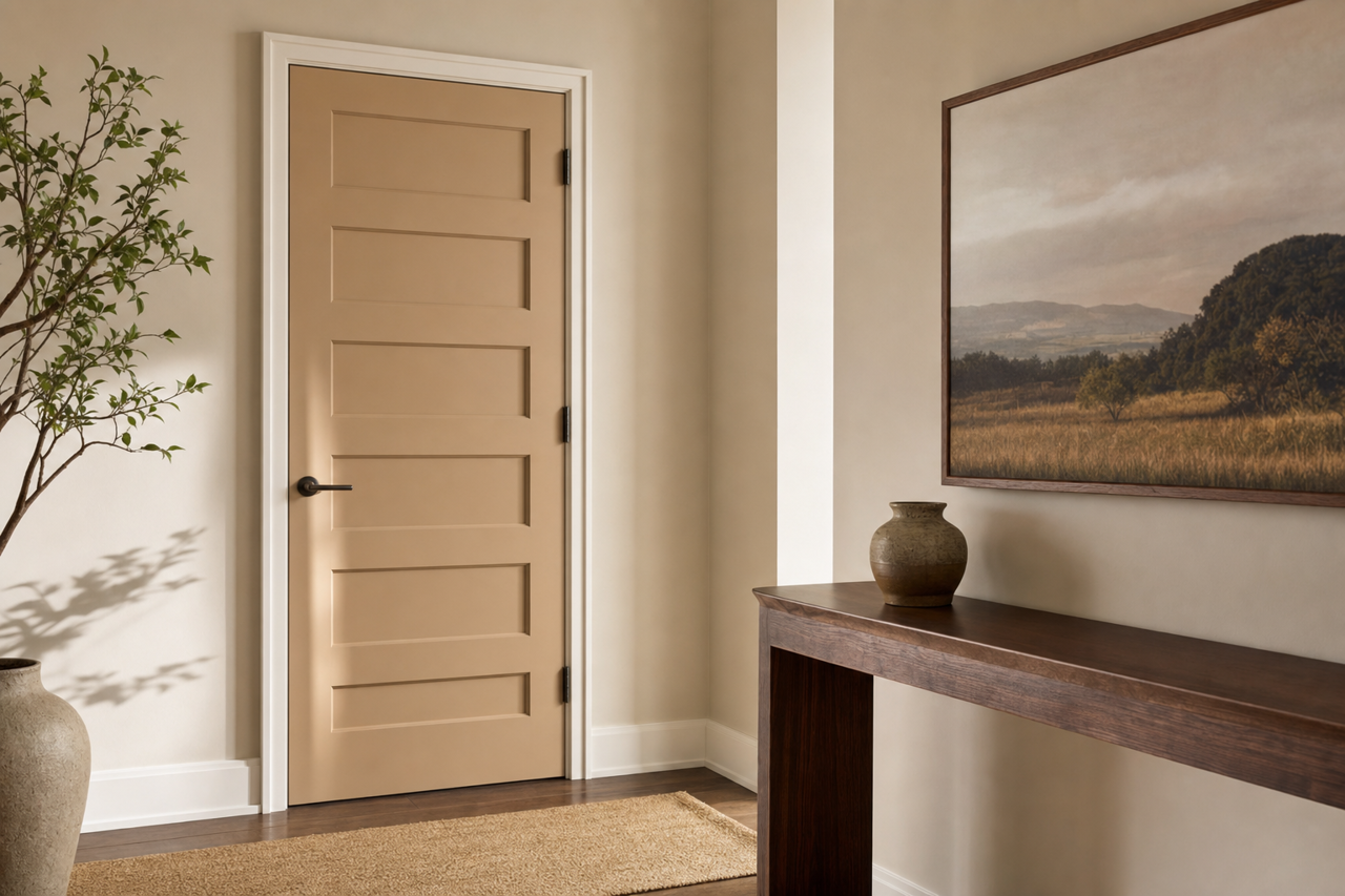 Faint Maple by Valspar on interior-doors
