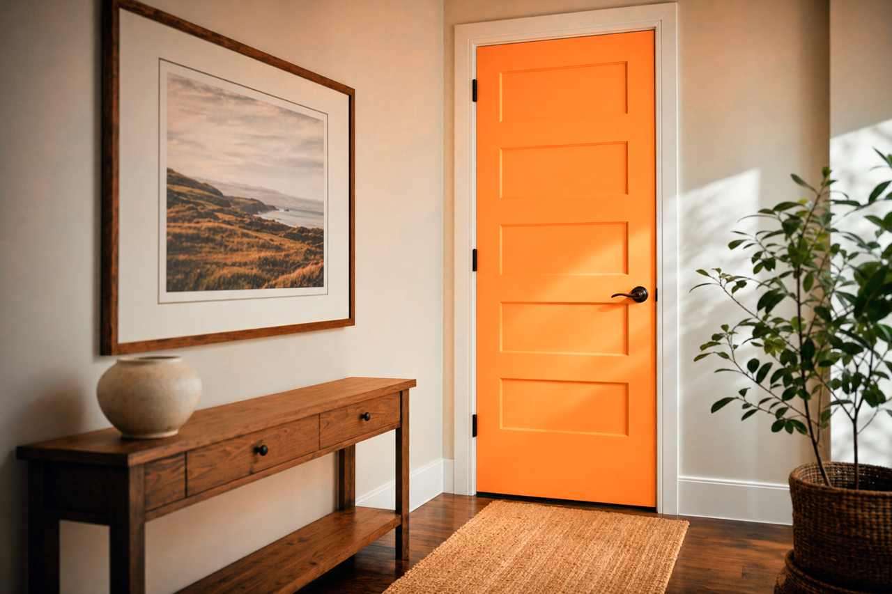 Fresh Persimmons by Valspar on interior-doors