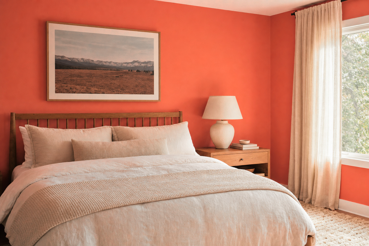Ripe Pomegranate by Valspar on interiors