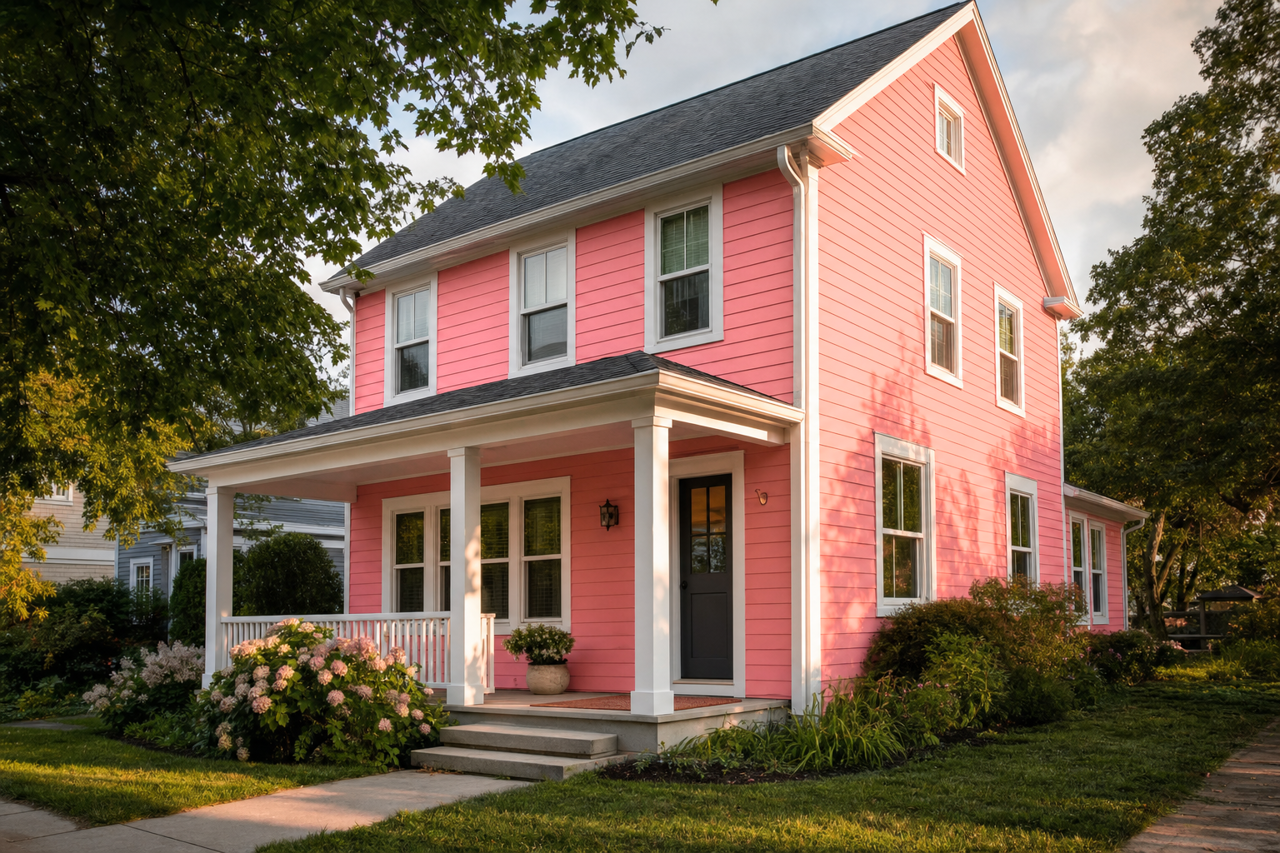 Pink by Benjamin Moore on exterior