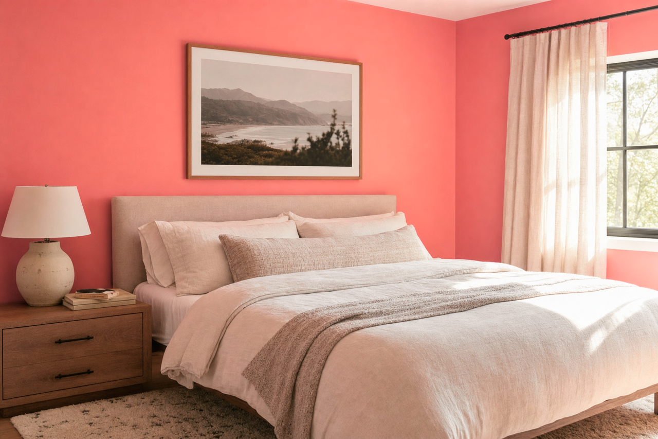 Pink by Benjamin Moore on interiors