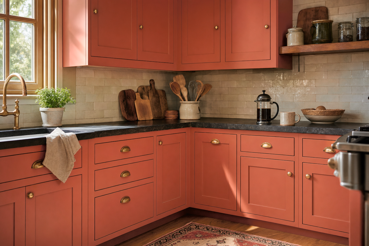 Fall Leaf by Valspar on cabinets