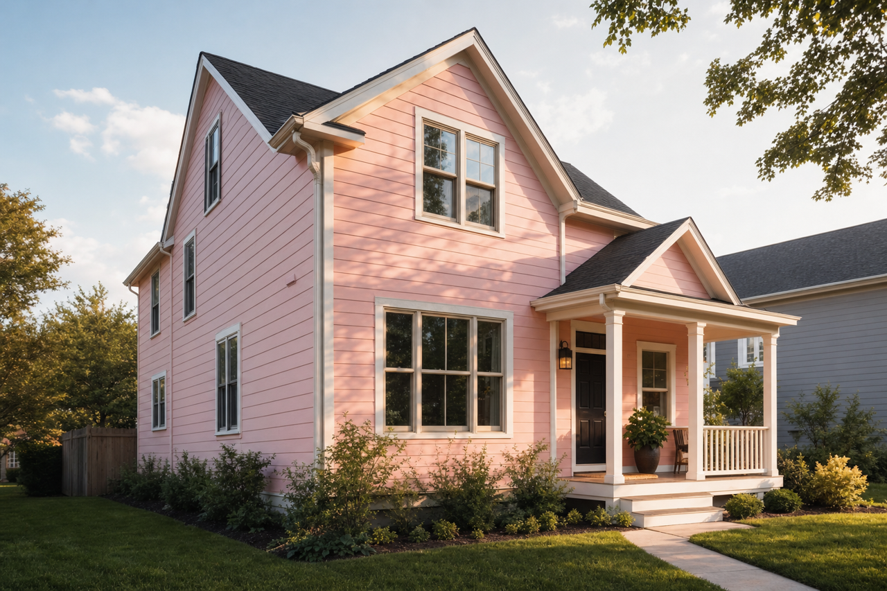 Pink by Benjamin Moore on exterior