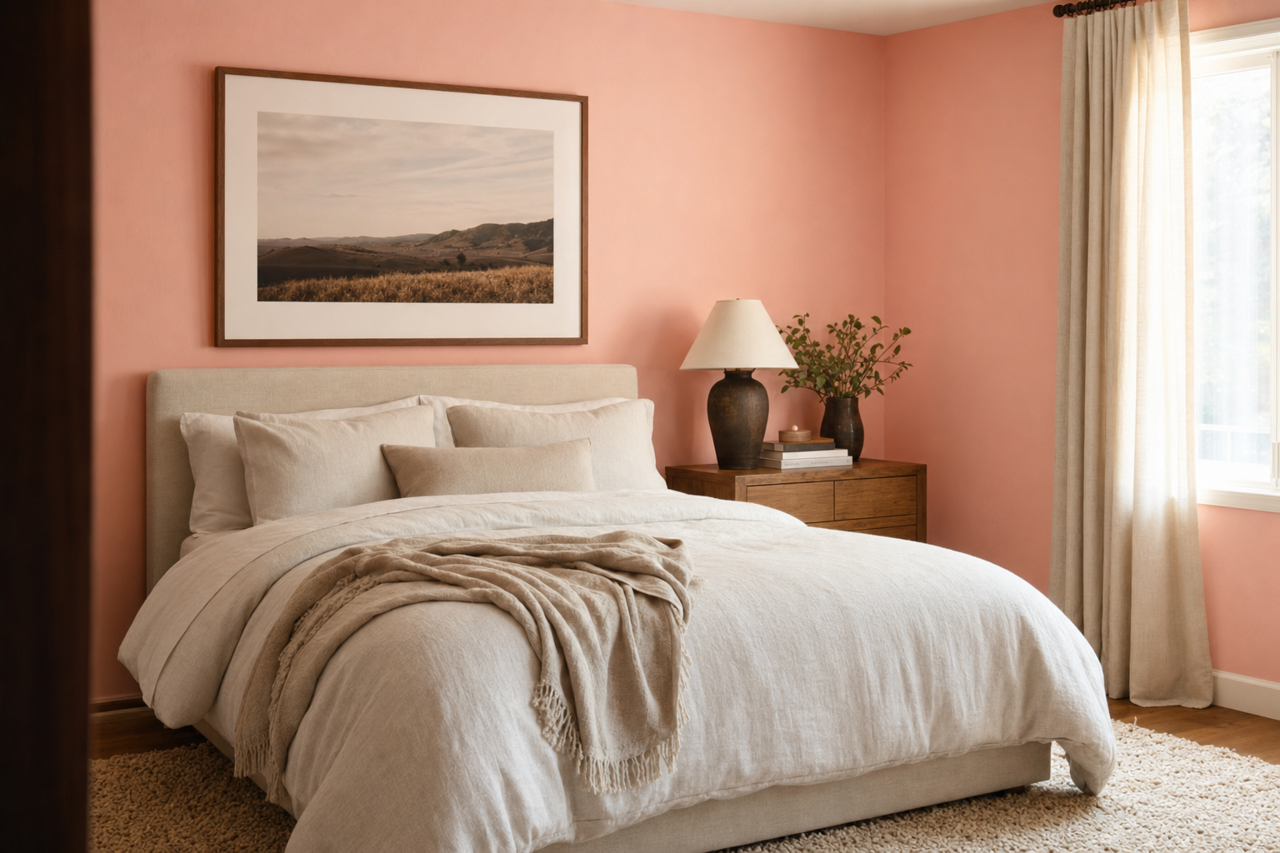 Pink by Benjamin Moore on interiors