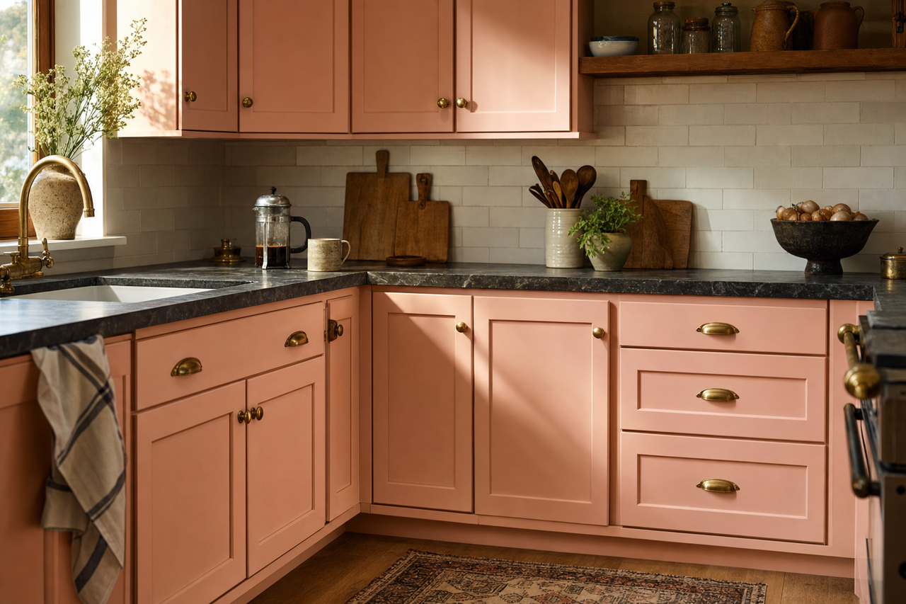 Powder by Benjamin Moore on cabinets