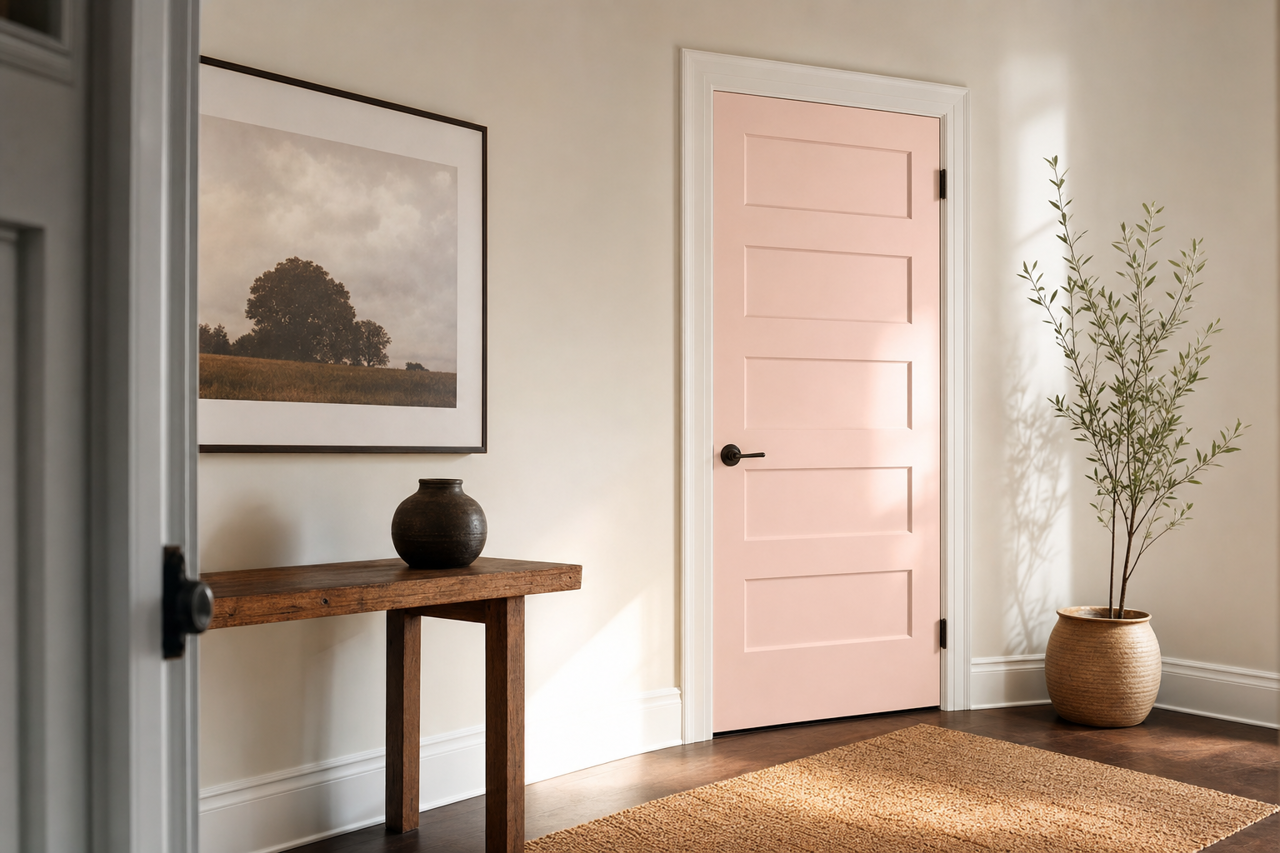 Powder by Benjamin Moore on interior-doors