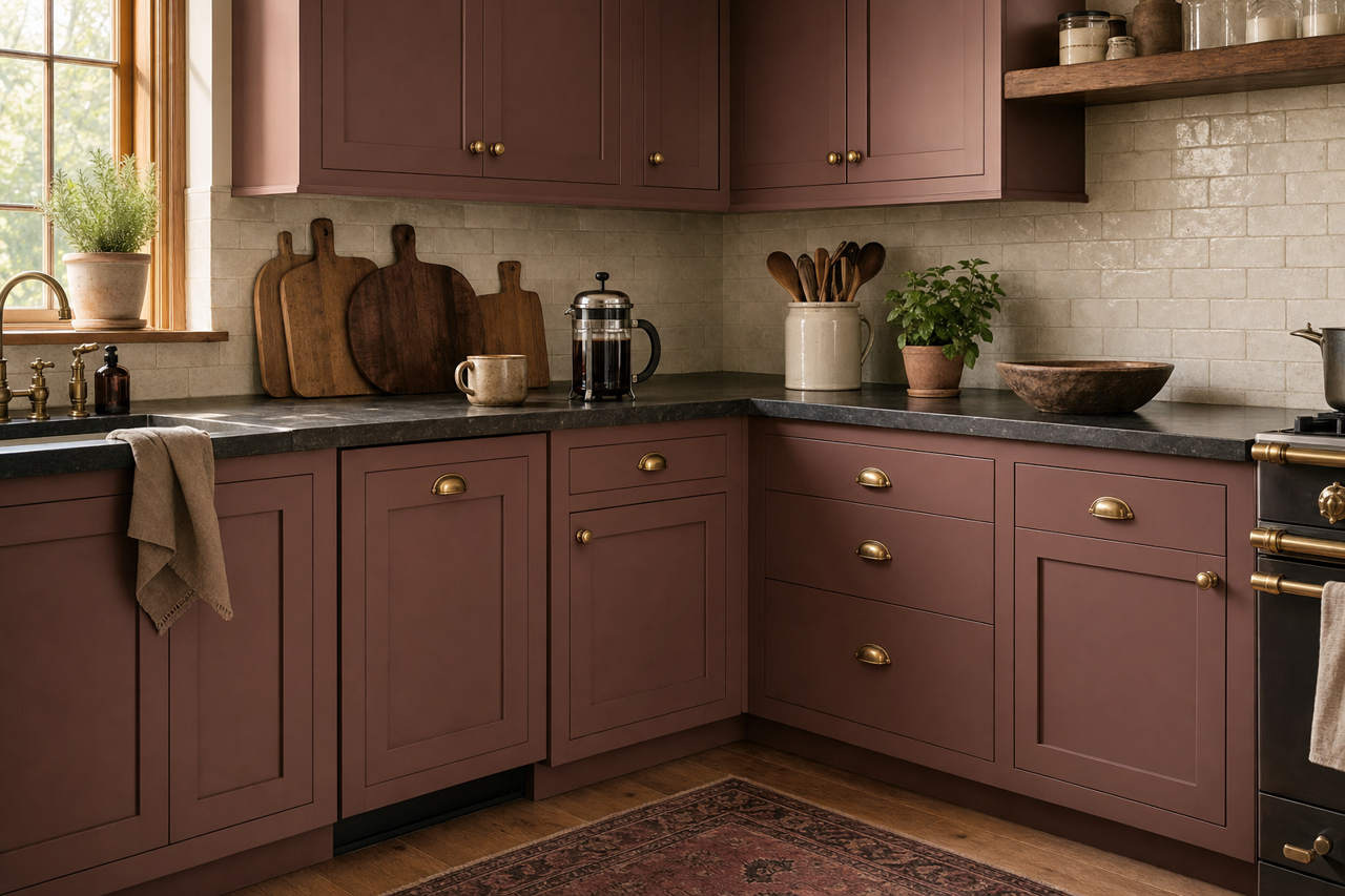 Western Brown by Valspar on cabinets