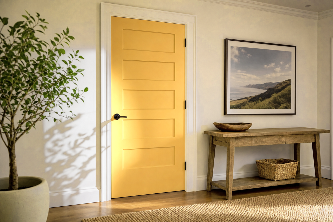 Gold Leaf by Benjamin Moore on interior-doors
