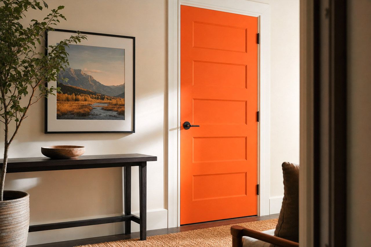 Island Orange by Valspar on interior-doors