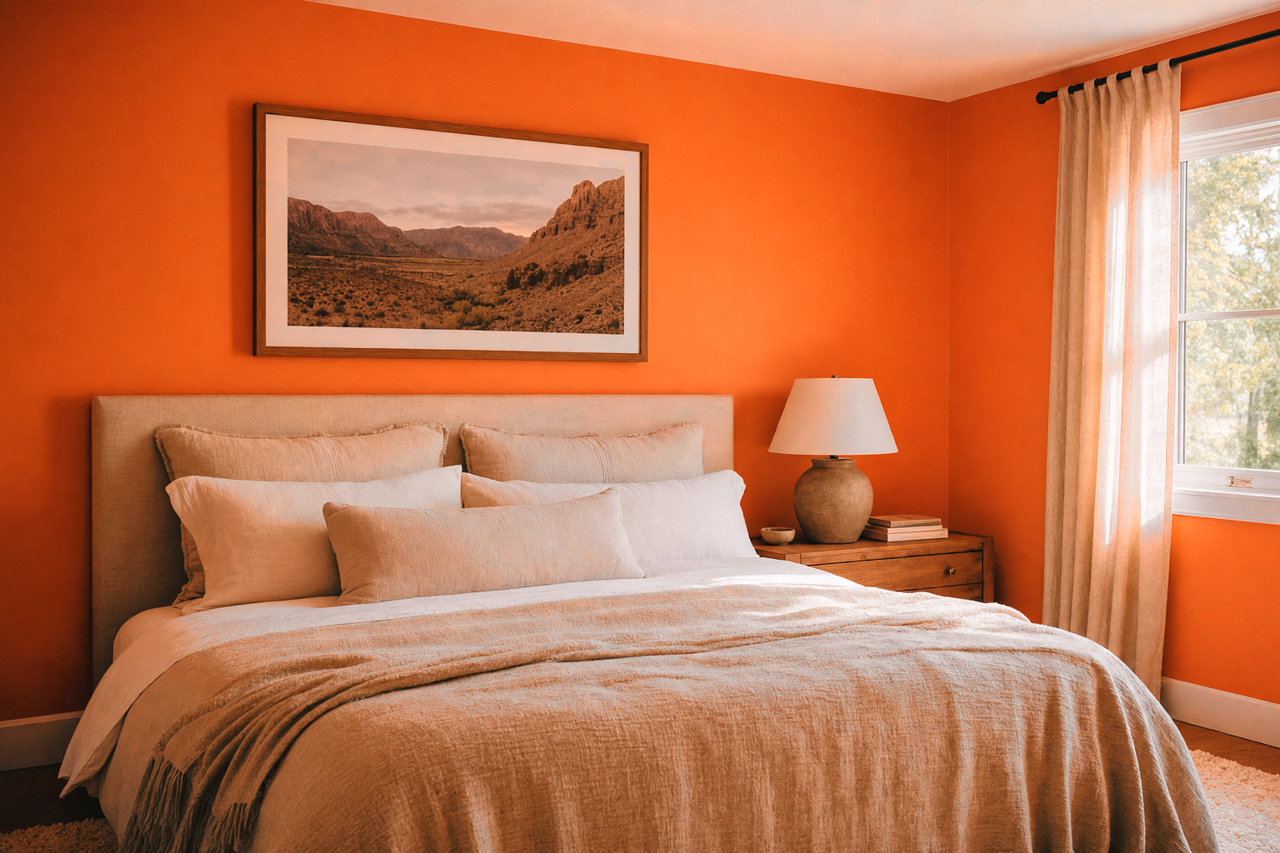 Island Orange by Valspar on interiors
