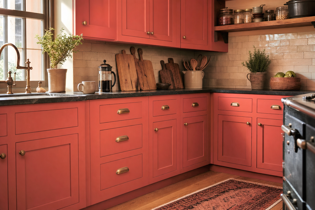 Hacienda Tile by Valspar on cabinets