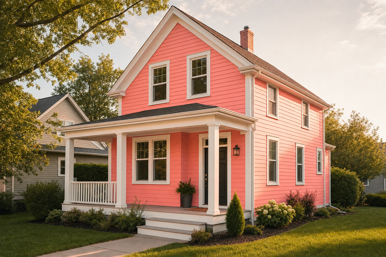Coral by Benjamin Moore on exterior