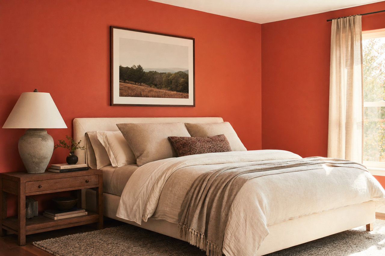 Orange Maple by Valspar on interiors