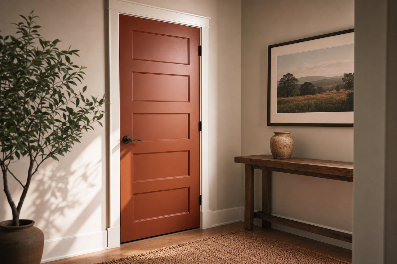 Burnt Caramel by Valspar on interior-doors