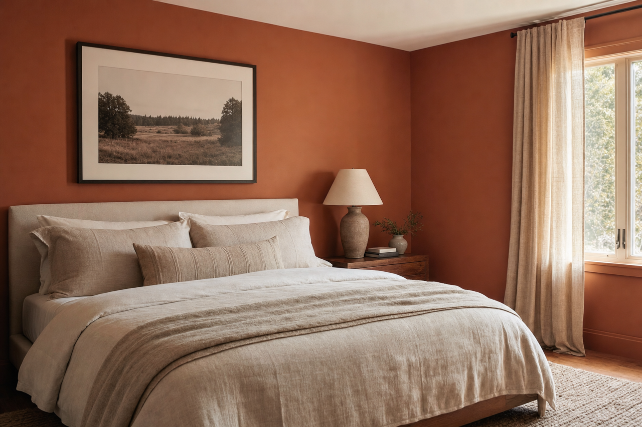 Burnt Caramel by Valspar on interiors