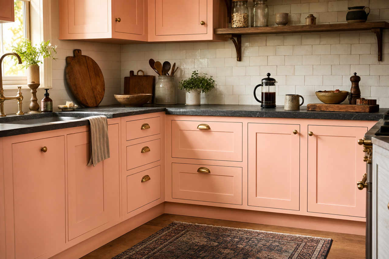 Rose by Benjamin Moore on cabinets