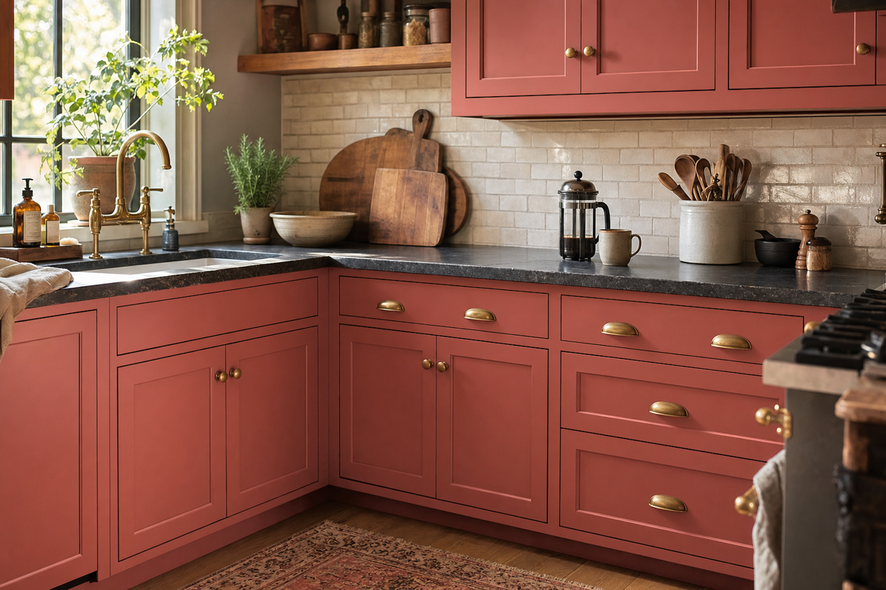 Rare Sienna by Valspar on cabinets