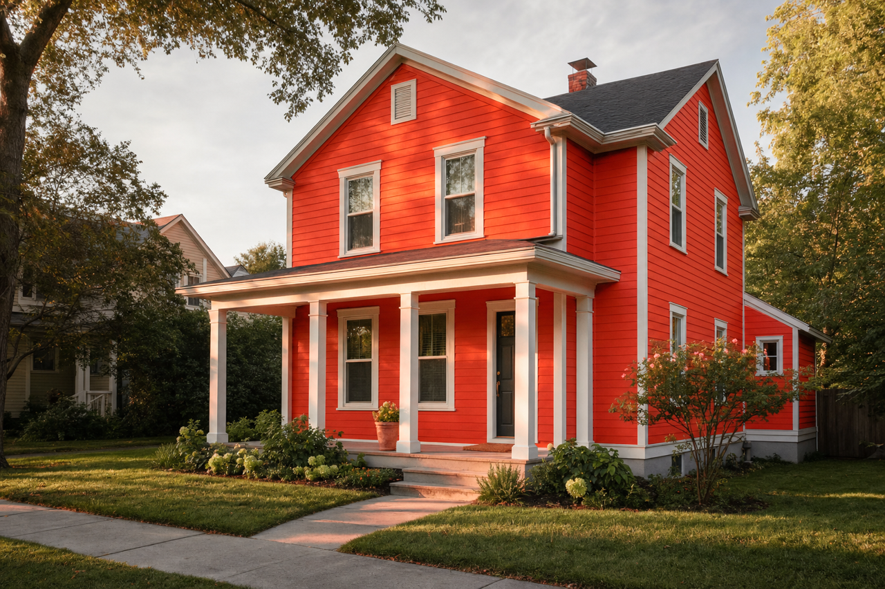Orange by Benjamin Moore on exterior