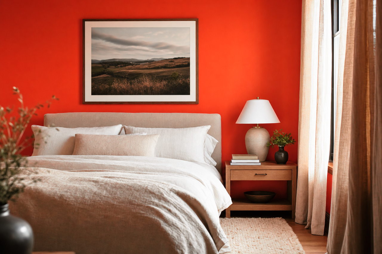 Orange by Benjamin Moore on interiors
