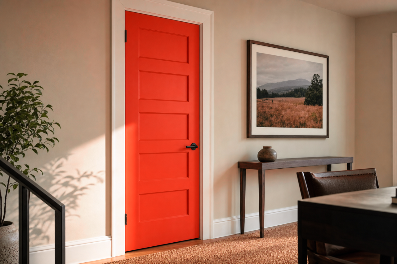 Blazing by Benjamin Moore on interior-doors