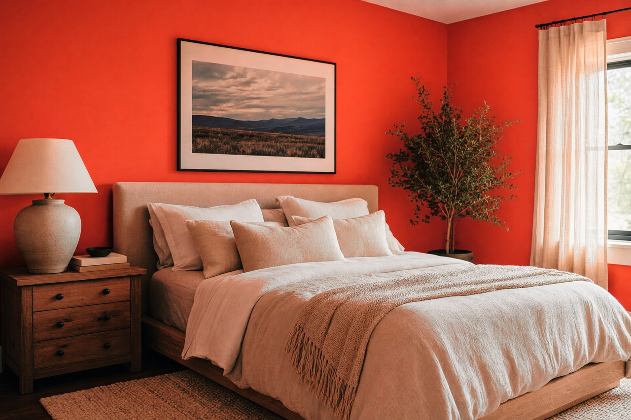Blazing by Benjamin Moore on interiors