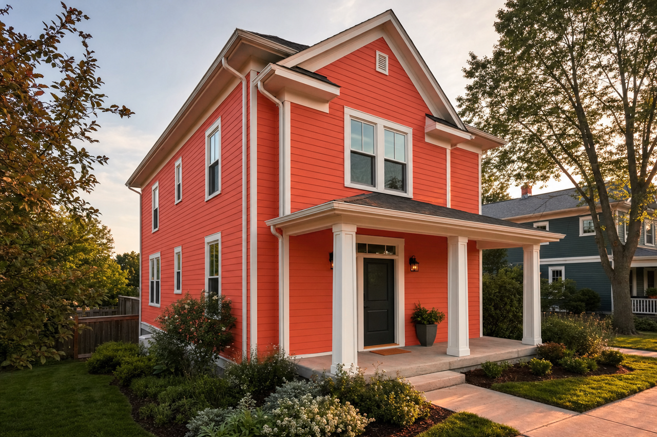 Vivid Orange by Valspar on exterior