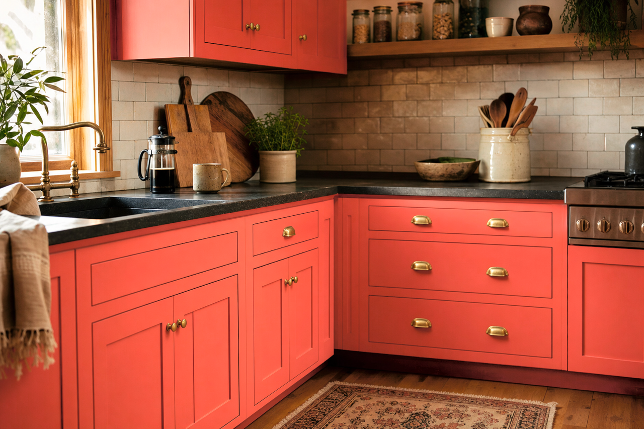 Hot by Benjamin Moore on cabinets