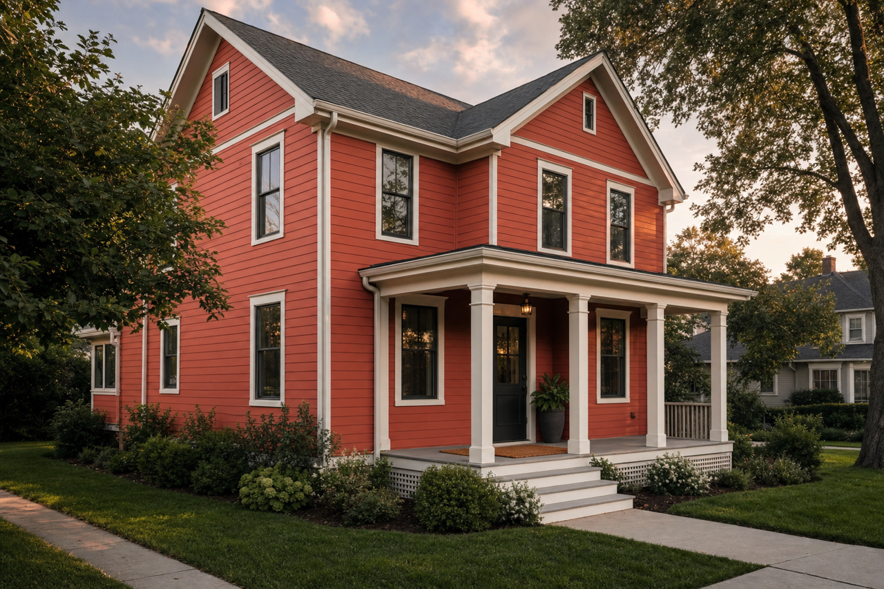 Crimson Glow by Valspar on exterior