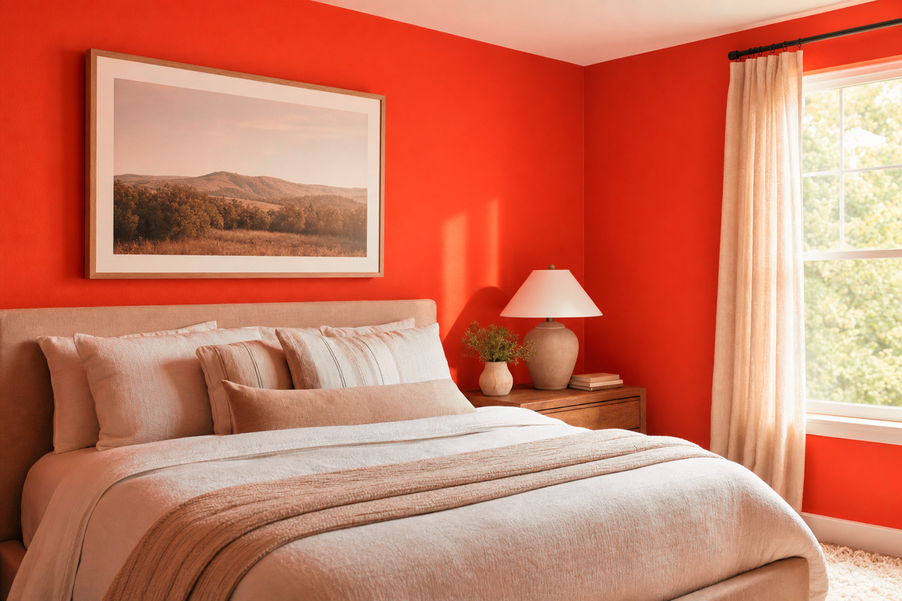 Flame by Benjamin Moore on interiors