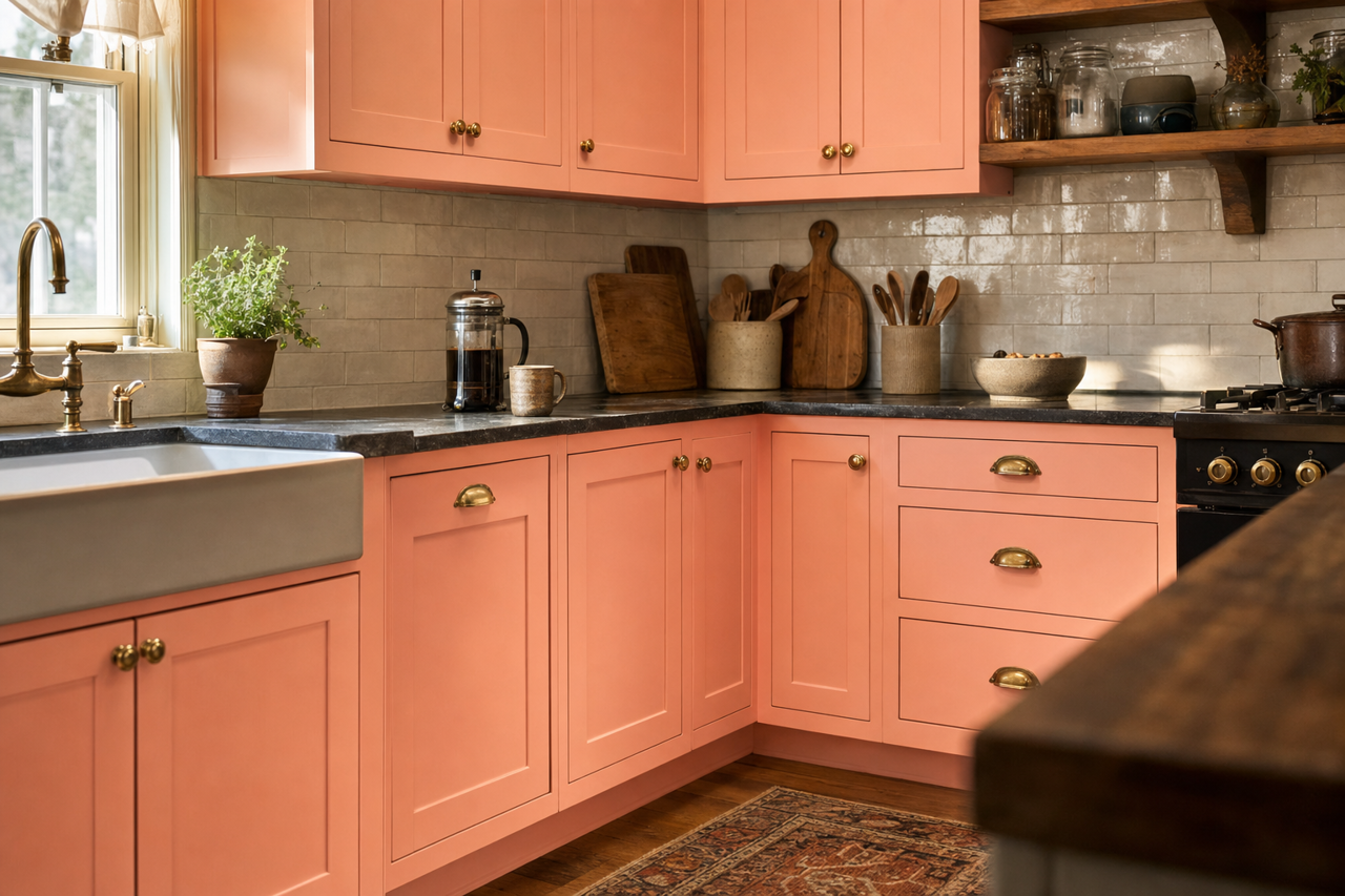 Perky by Benjamin Moore on cabinets