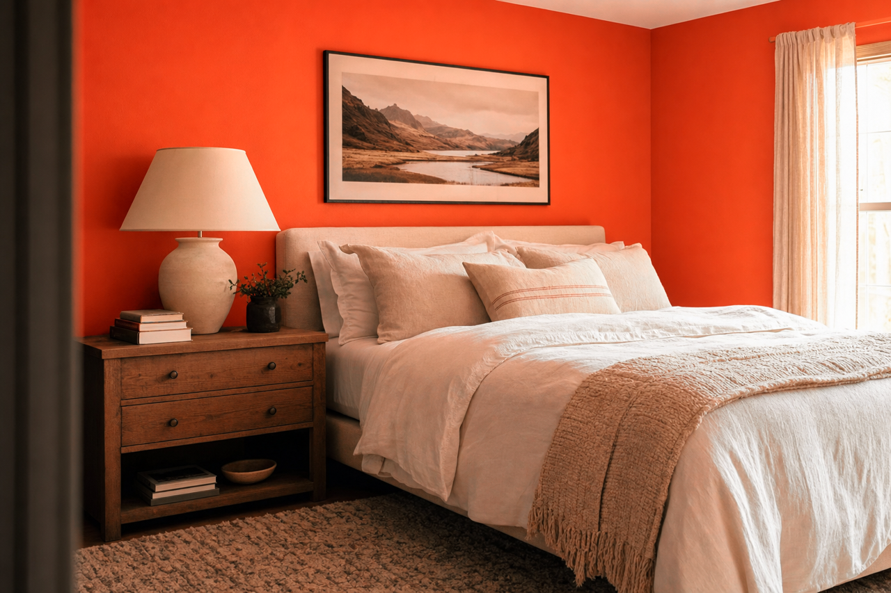 Orange by Benjamin Moore on interiors