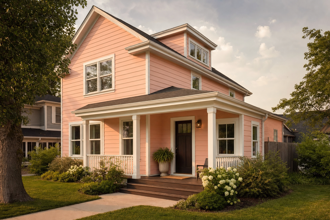 Salmon by Benjamin Moore on exterior
