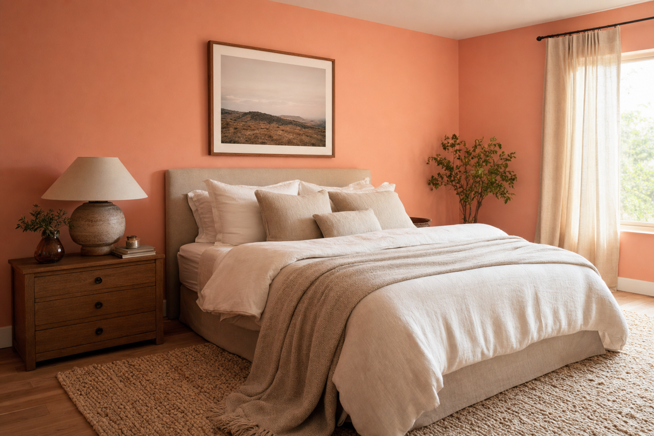 Salmon by Benjamin Moore on interiors
